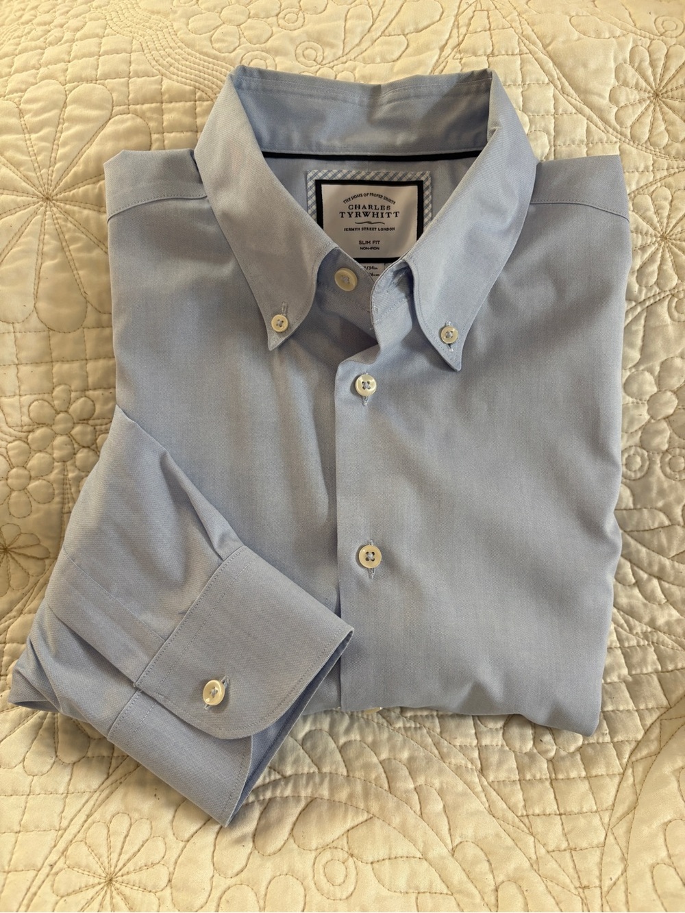 Charles Tyrwhitt Light Blue  Button-Down Dress Shirt - Men's